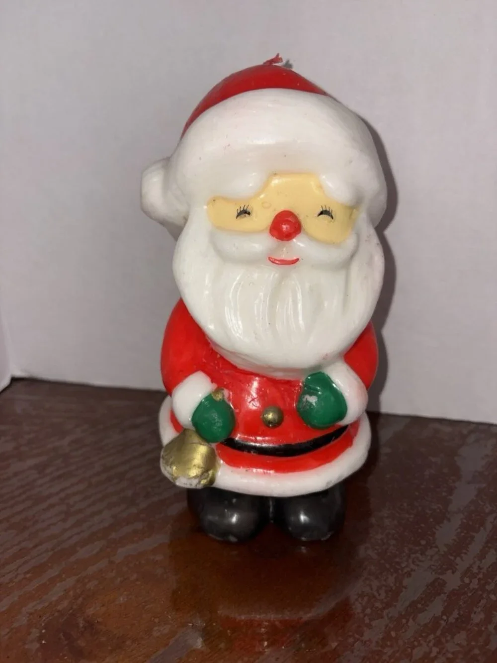 Vintage Santa Claus Christmas Candle Unlit Wax 7.5 Inches Tall